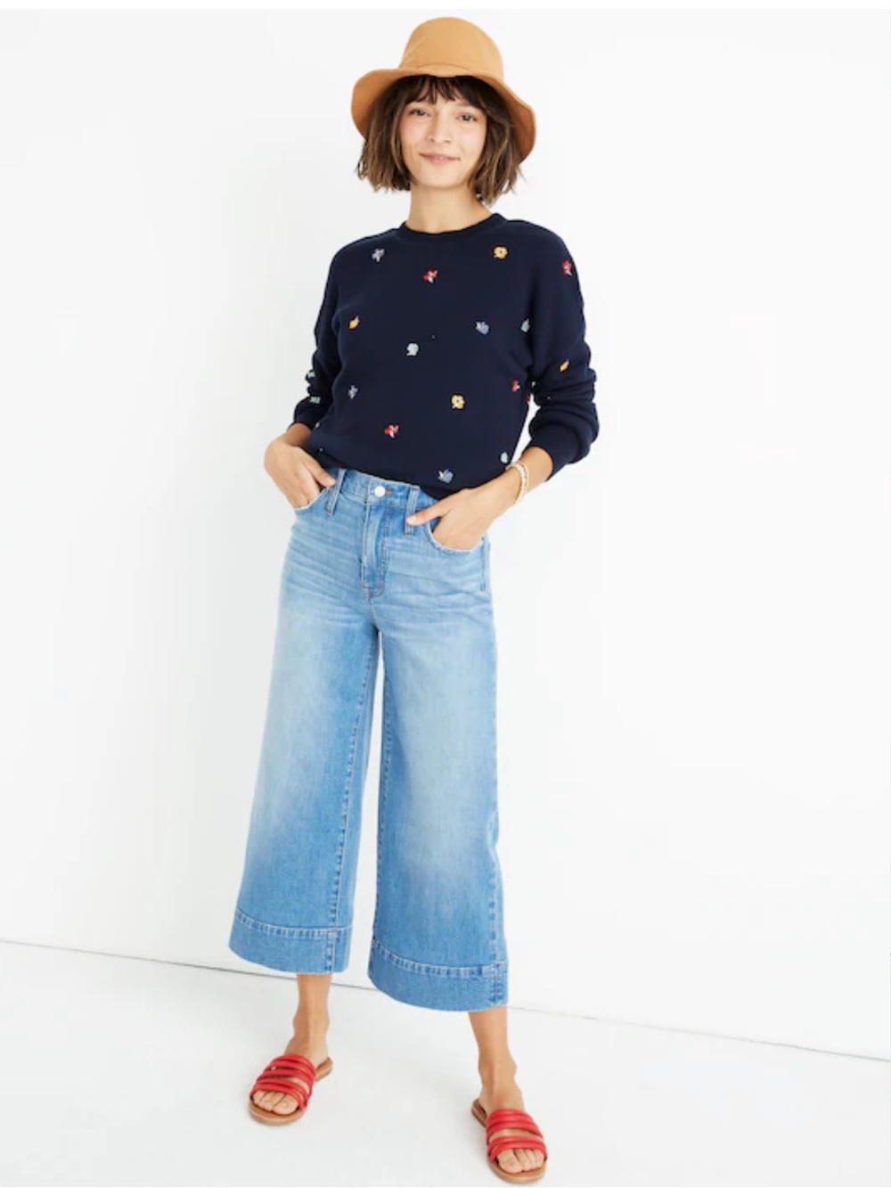 Madewell Wide-Leg Crop Jeans in Delancey Wash